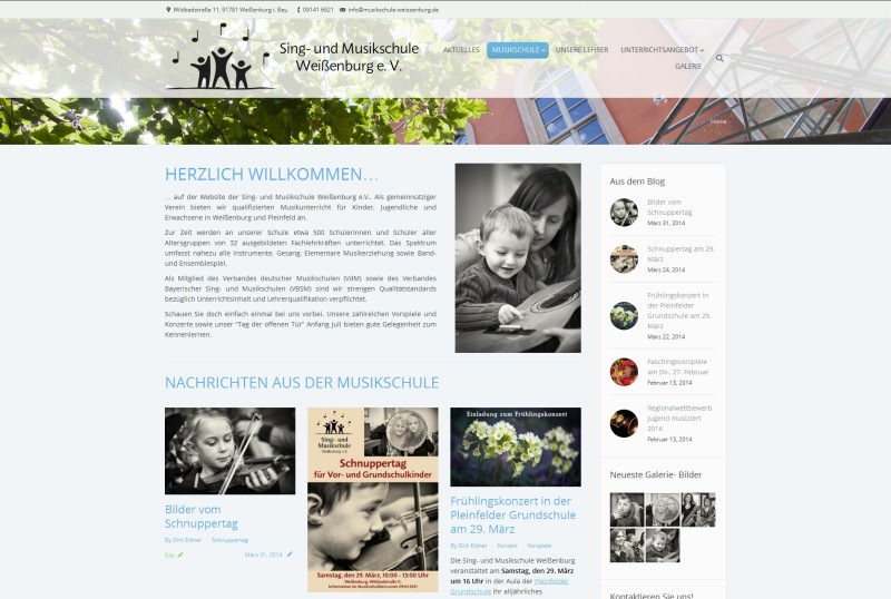 Website der Musikschule Weißenburg